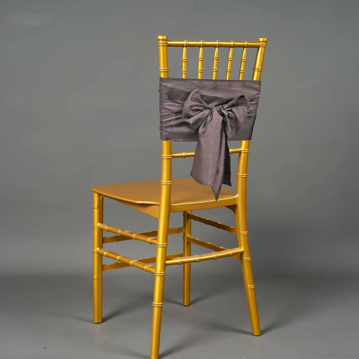 10 Pieces Chocolate Crushed Taffeta Chair Wraps, 9.5"x108" Elegant Event Bands