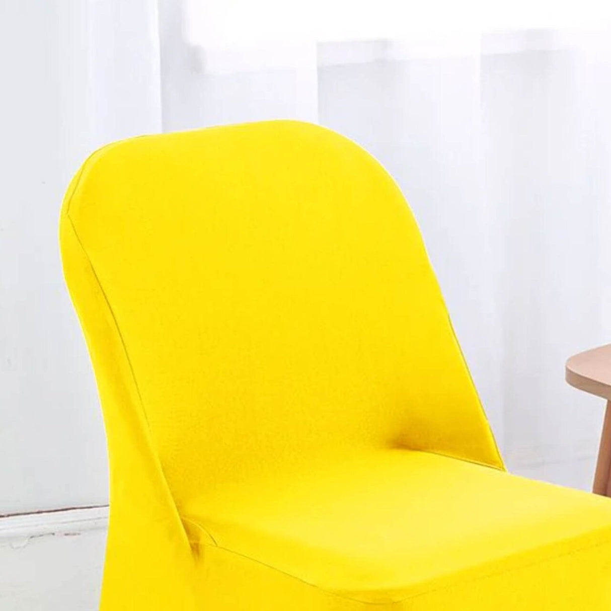 Canary Yellow Folding Spandex Chair Cover for Event Seating