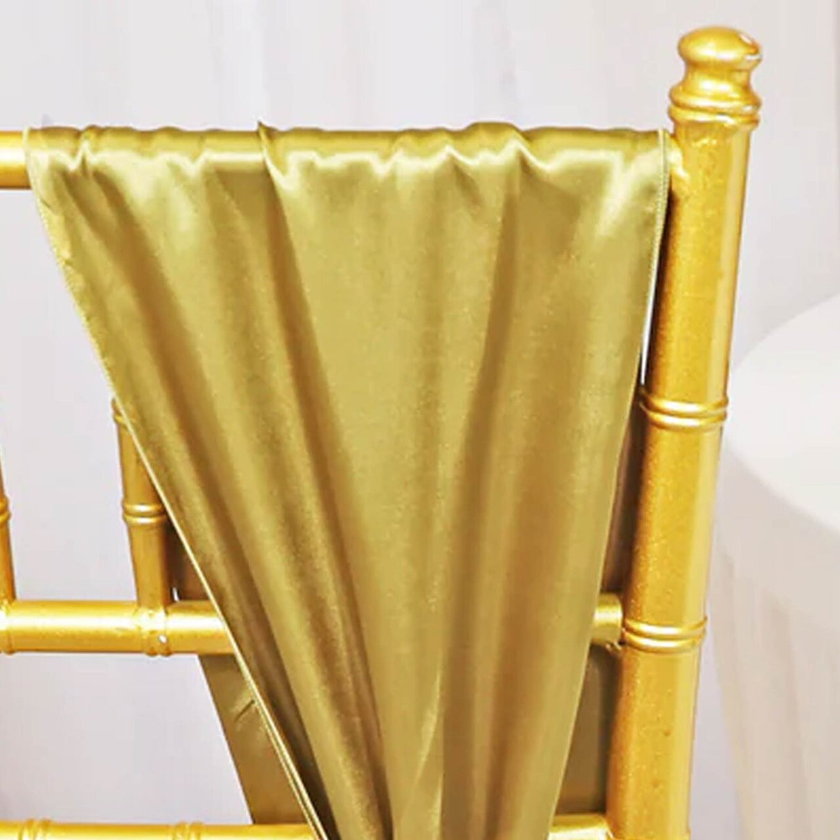 10 Pieces Antique Gold Satin Chair Sashes 8"x108" Glamorous Party Accent