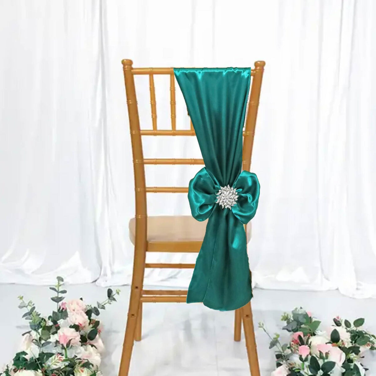 10 Pieces Satin Chair Sashes 8 by 108 inches Oasis