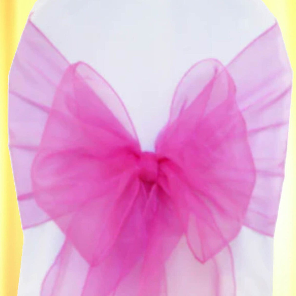 10 Pieces Angle End Organza Chair Sashes 12 by 116 inches Magenta Or Azalea