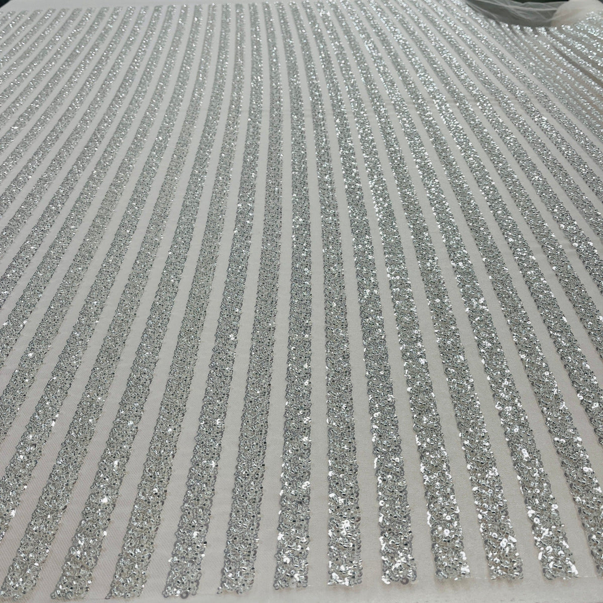 1 Yard Elegant Beaded Lace Fabric Embroidered on 100% Polyester Mesh – GD-02HB