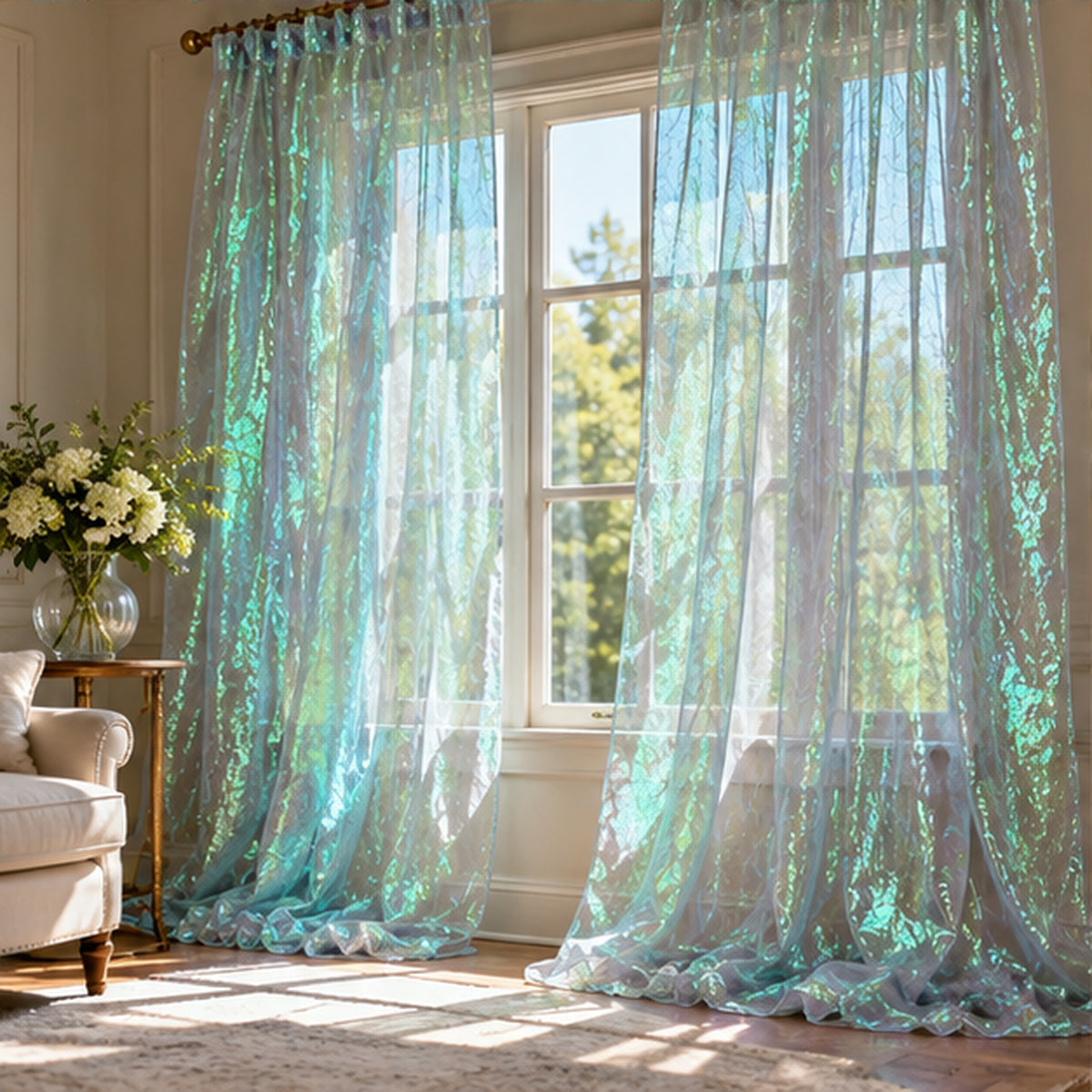 Two Tone Crinkle Barbie Organza Fabric Sheer Lightweight Poly