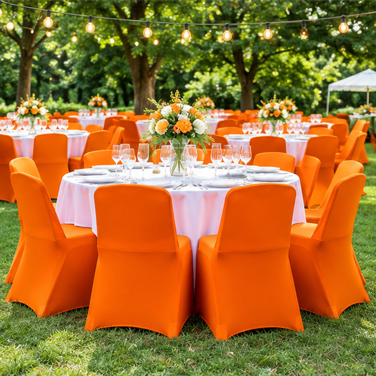 Orange Premium Spandex Lifetime Folding Chair Cover 220 GSM 1pc