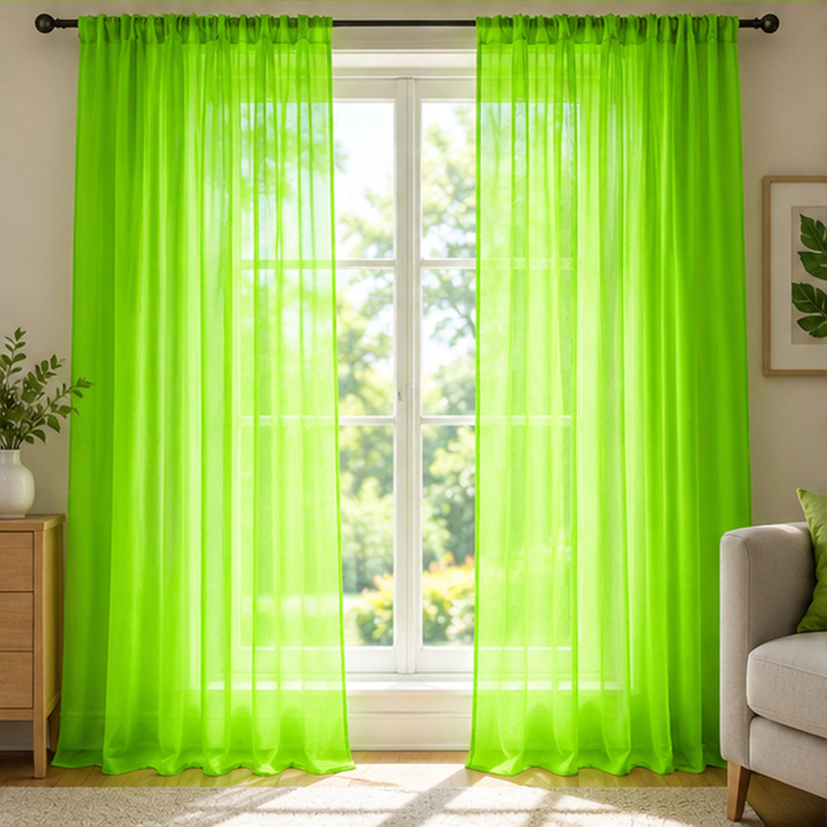 Neon Green Low Stretch Polyester Tricot Fabric 108/120 Inch Yard