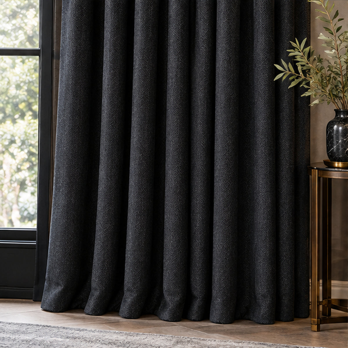 Black Herringbone Super Merino Wool Fabric 58/60in Width by the Yard Soft