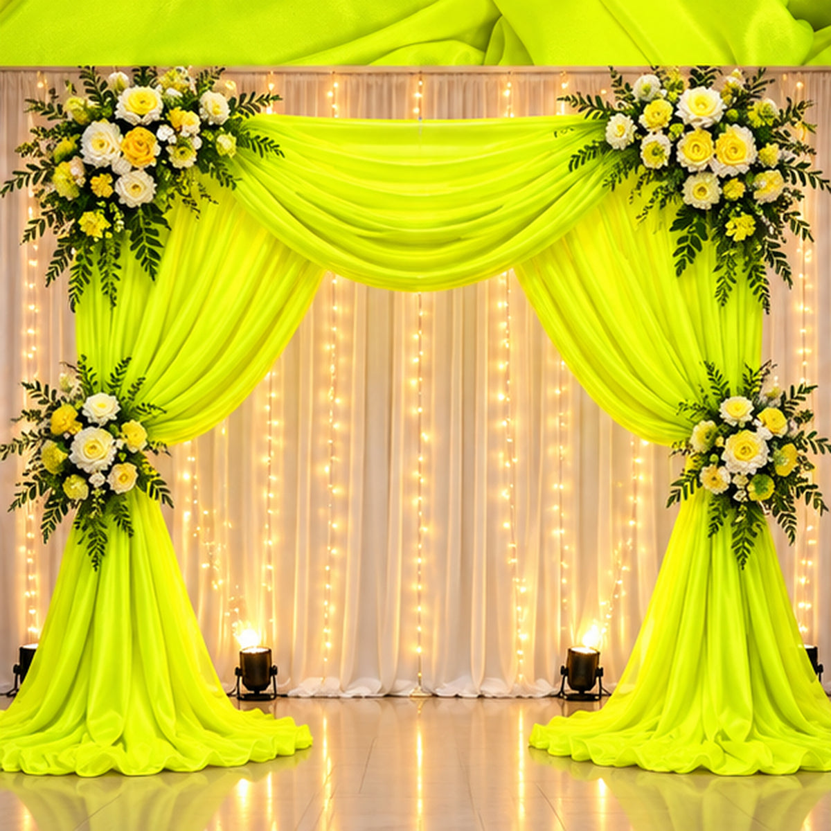 Neon Yellow Low Stretch Polyester Tricot Fabric 108/120 Inch Yard