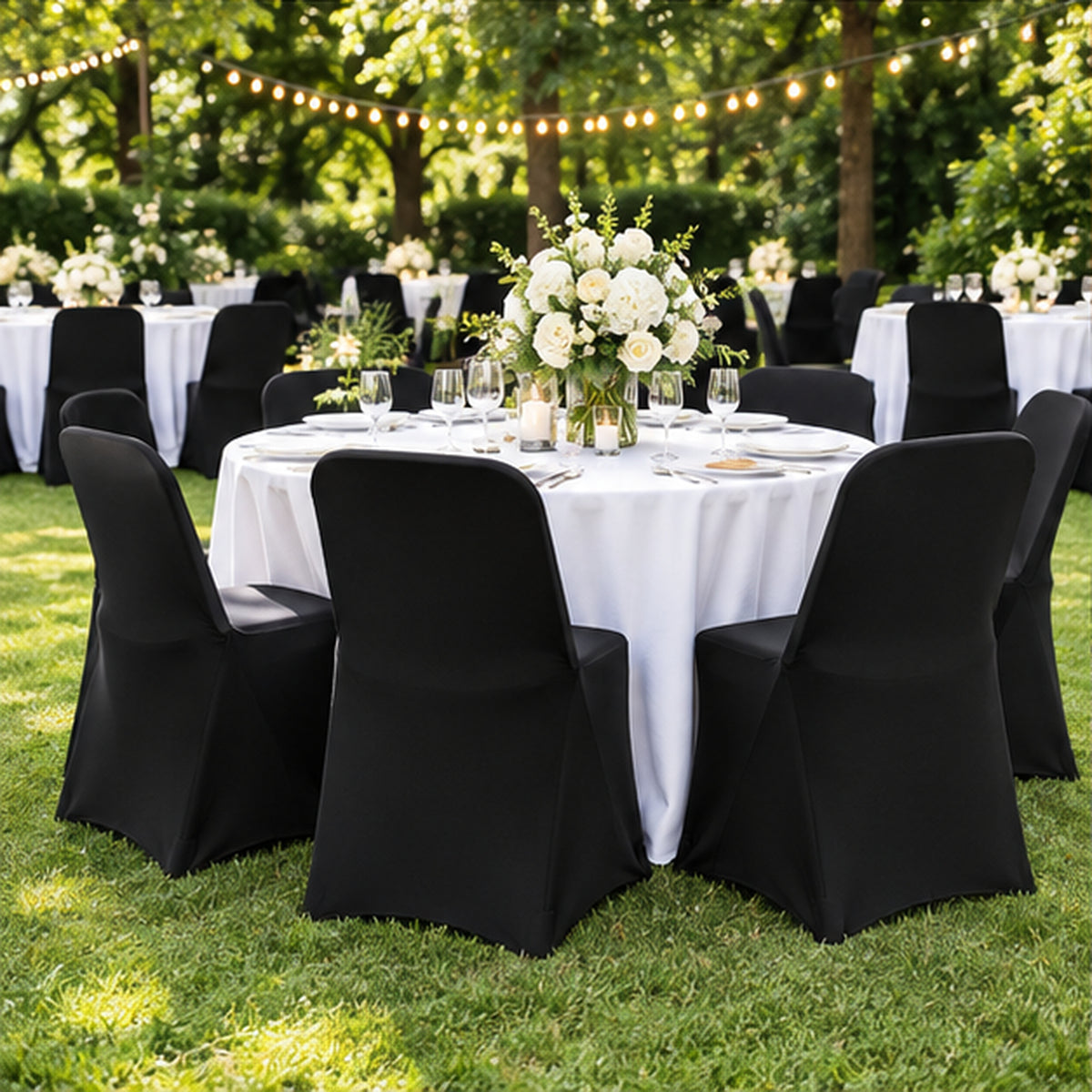 Black Premium Spandex Lifetime Folding Chair Cover 220 GSM 1pc