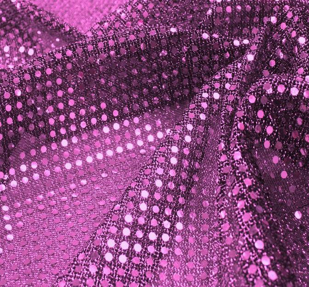 3?mm 1 Yard Sequin Knit Fabric Solid Fuchsia, 50/50 Polyester Nylon, Width 41/42 inches Glamorous Apparel & Costume
