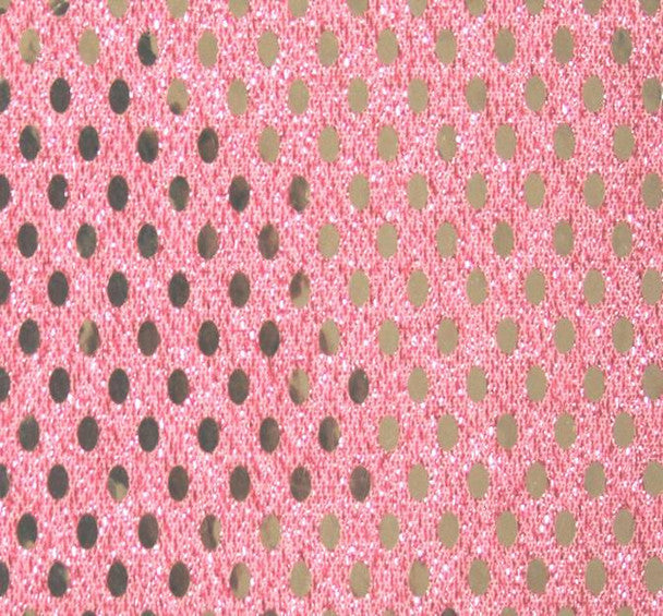 1 Yard Pink 3mm Confetti Dot Sequin Fabric Lightweight Costume Apparel Knit 44/45" Wide
