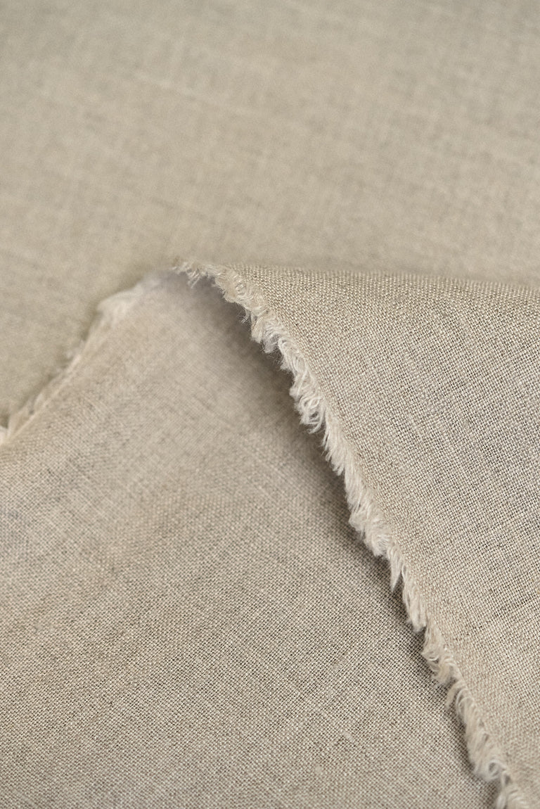 1 Yard Natural Stone Washed Linen Fabric, Lightweight Solid 56 Inches Wide for Apparel and Home Décor
