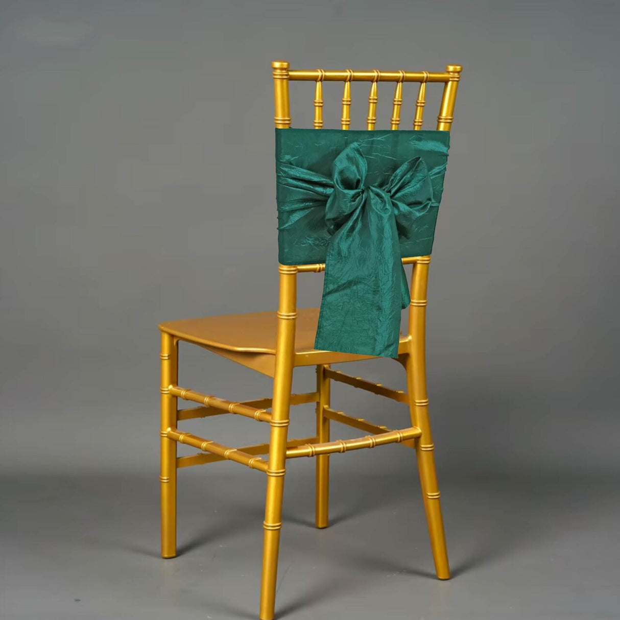 10 Pieces Hunter or Holly Green Crushed Taffeta Chair Sashes 9.5x108"