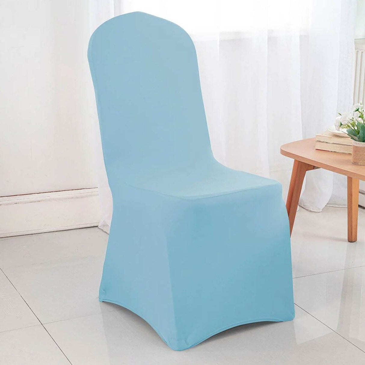 1 Piece Spandex Banquet Chair Cover Baby Blue Stretch Wrinkle Resistant Event Decoration