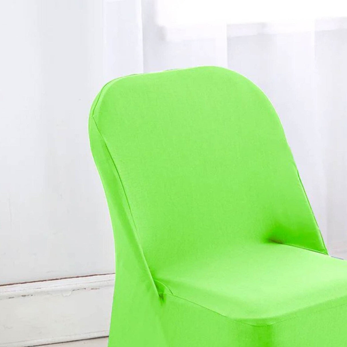1 Piece Apple Green Stretch Spandex Chair Cover for Fresh Folding Seating