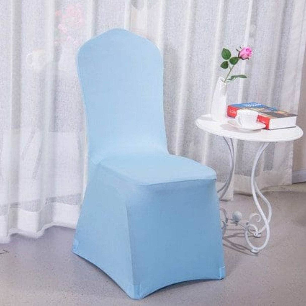 1 Piece Spandex Banquet Chair Cover Baby Blue Stretch Wrinkle Resistant Event Decoration