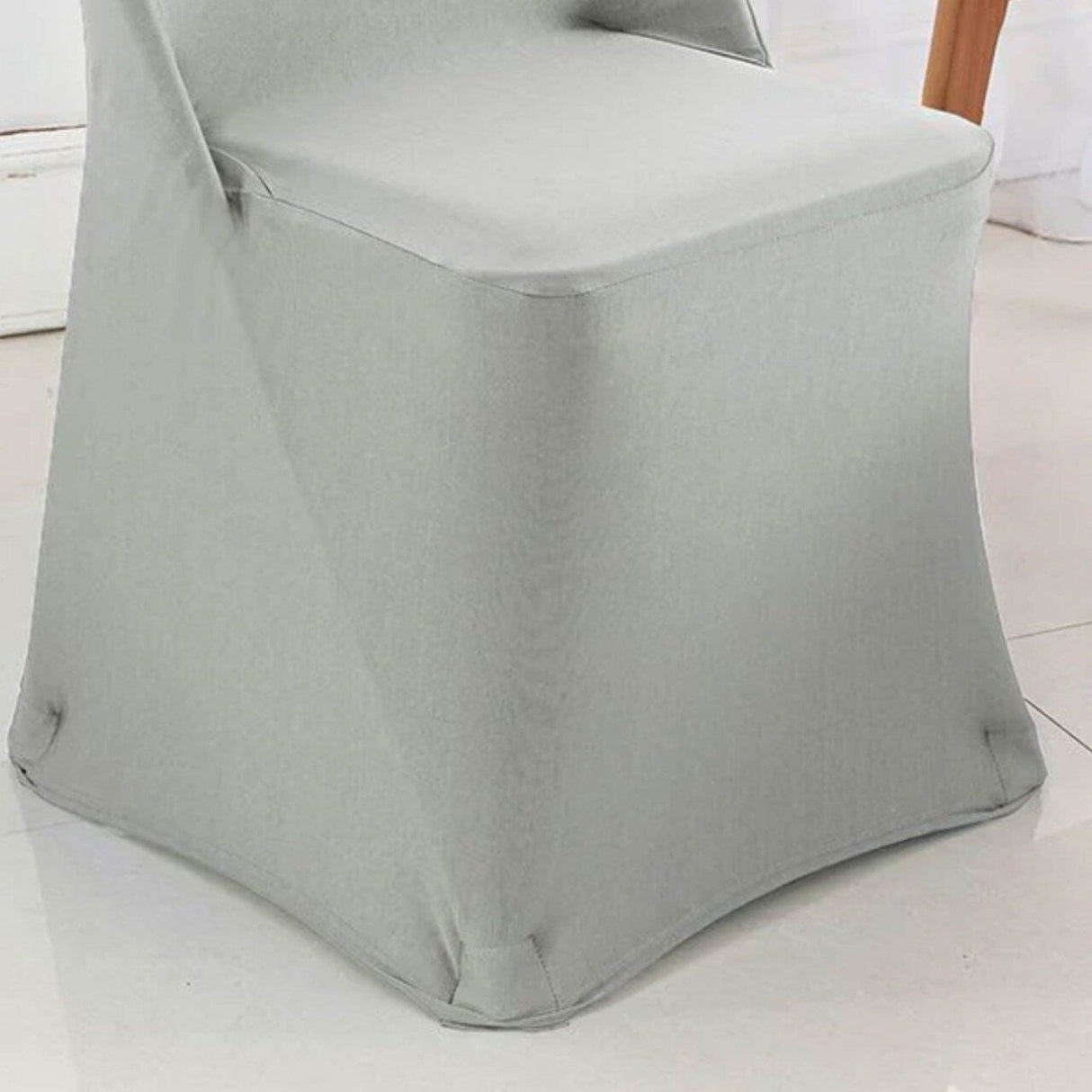 1 Piece Silver Spandex Chair Cover for Sleek Folding Seating