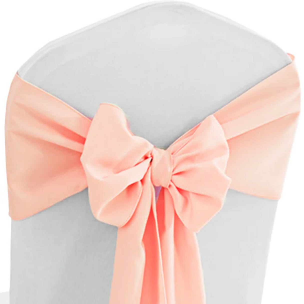 10 Pieces Apricot Peach Soft Polyester Chair Sashes 8"x108" Wrinkle Free Wedding Decor