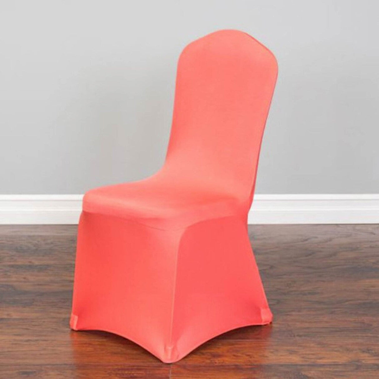 1 Piece Spandex Banquet Chair Cover Coral Stretch Wrinkle Resistant Elegant Event Decor