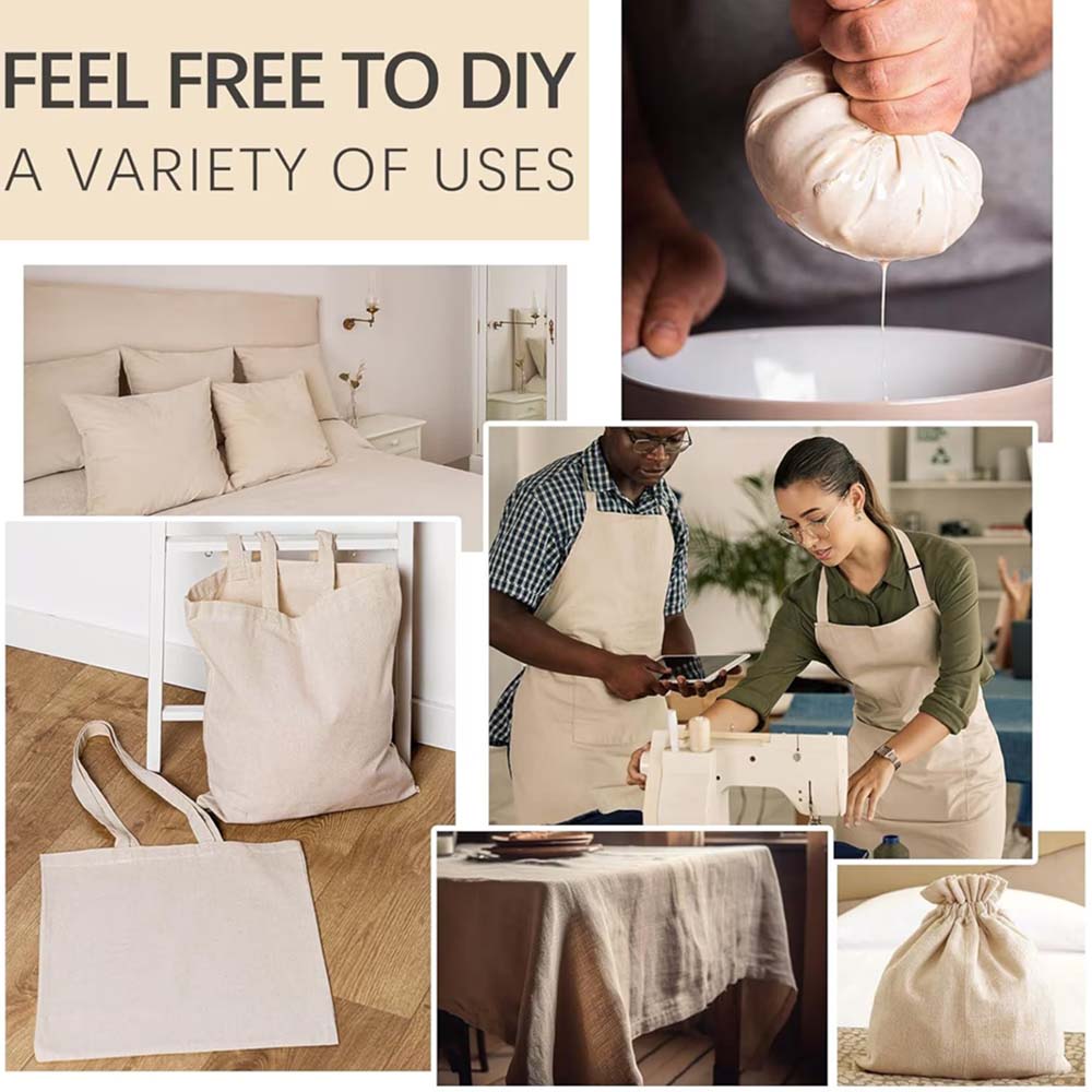 1 Yard Undyed 100% Cotton Muslin Fabric 63 Inch Width for Quilting & Sewing