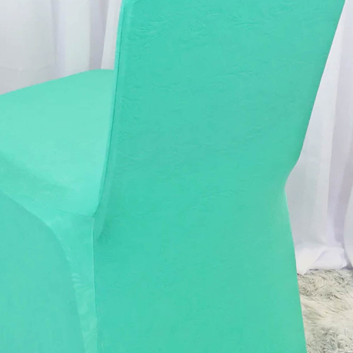 1 Piece Tiff Blue & Aqua Blue Embossed Vintage Spandex Banquet Chair Cover