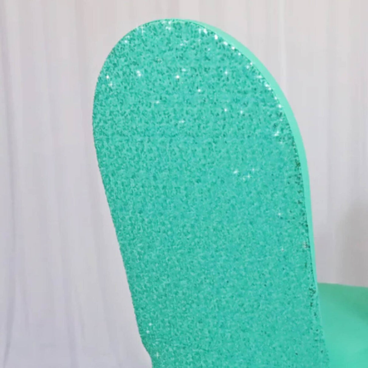 1 Piece Sequin Spandex Banquet Chair Cover Tiff Blue Or Aqua Blue Stretch Sparkle Decor