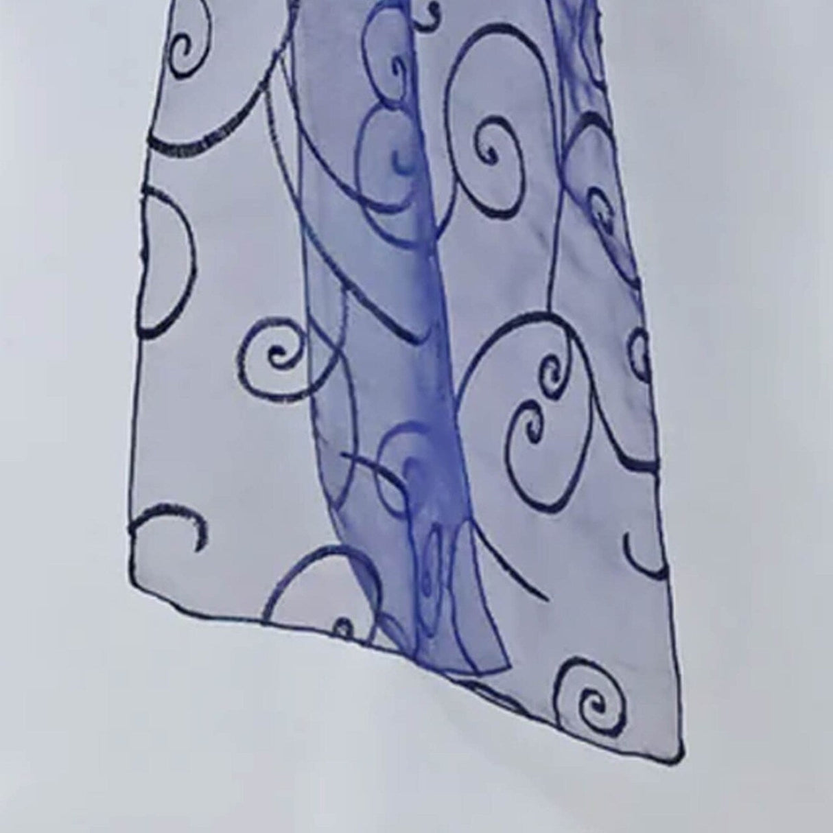 10 Pieces Embroidered Organza Chair Sashes in Deep Navy Blue Elegant Event Accent 8"x108"