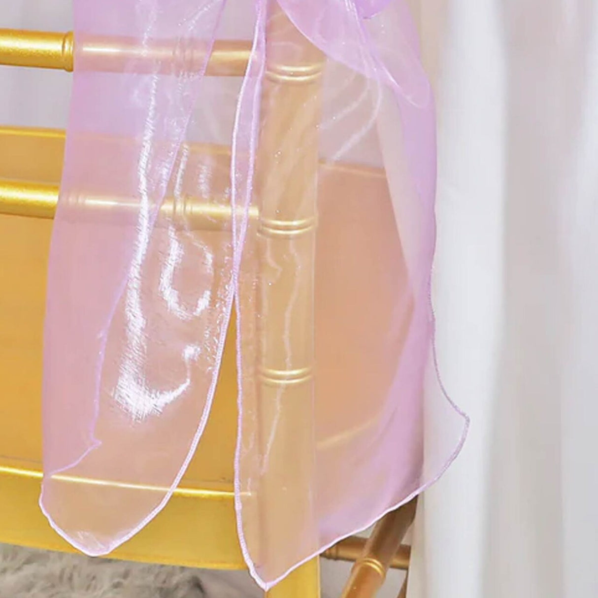 10 Pieces Lavender Organza Chair Sashes 8"x108" Wedding & Event Decor