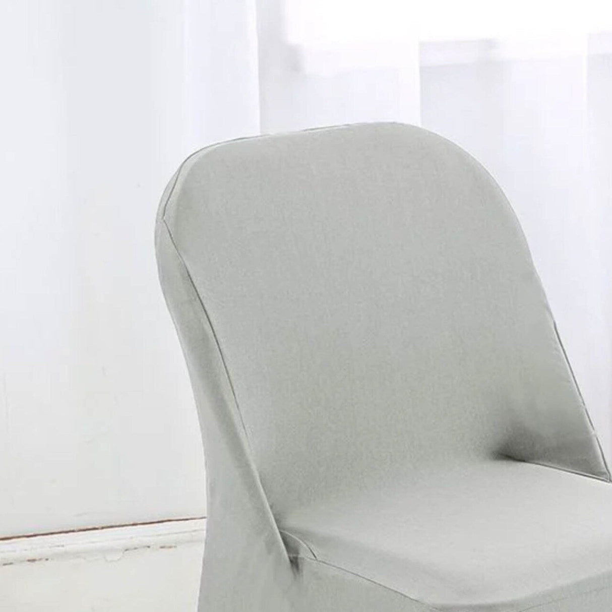 1 Piece Silver Spandex Chair Cover for Sleek Folding Seating