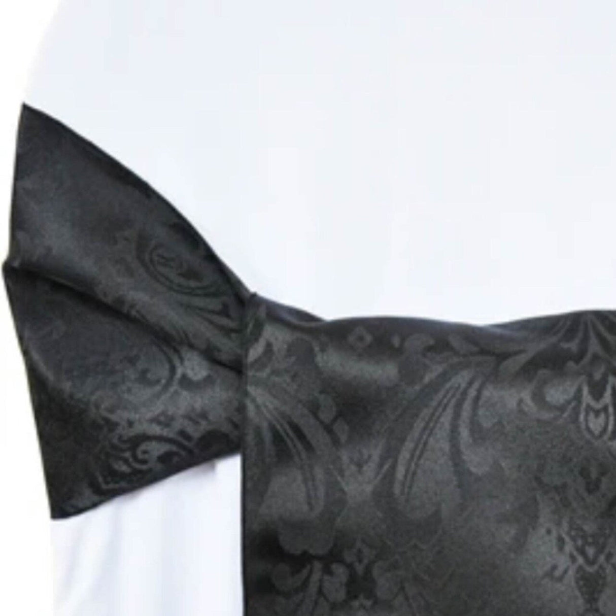 10 Pieces Elegant Black Floral Damask Jacquard Chair Sashes 7.5 x 108 Inches
