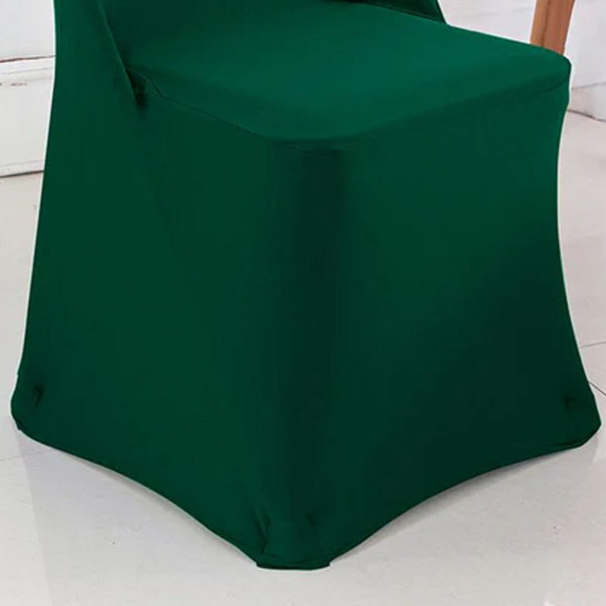 1 Piece Hunter Green Stretch Spandex Chair Cover for Elegant Folding Seating