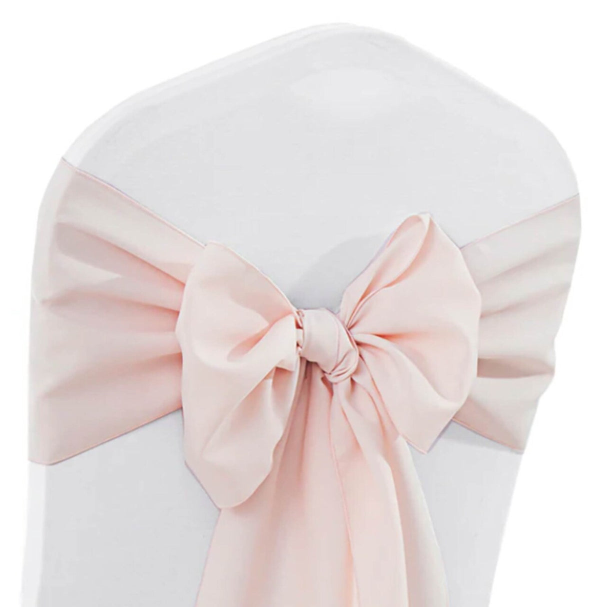 10 Pieces Blush Pink or Rose Gold Elegant 8"x108" Polyester Chair Sashes for Weddings & Events