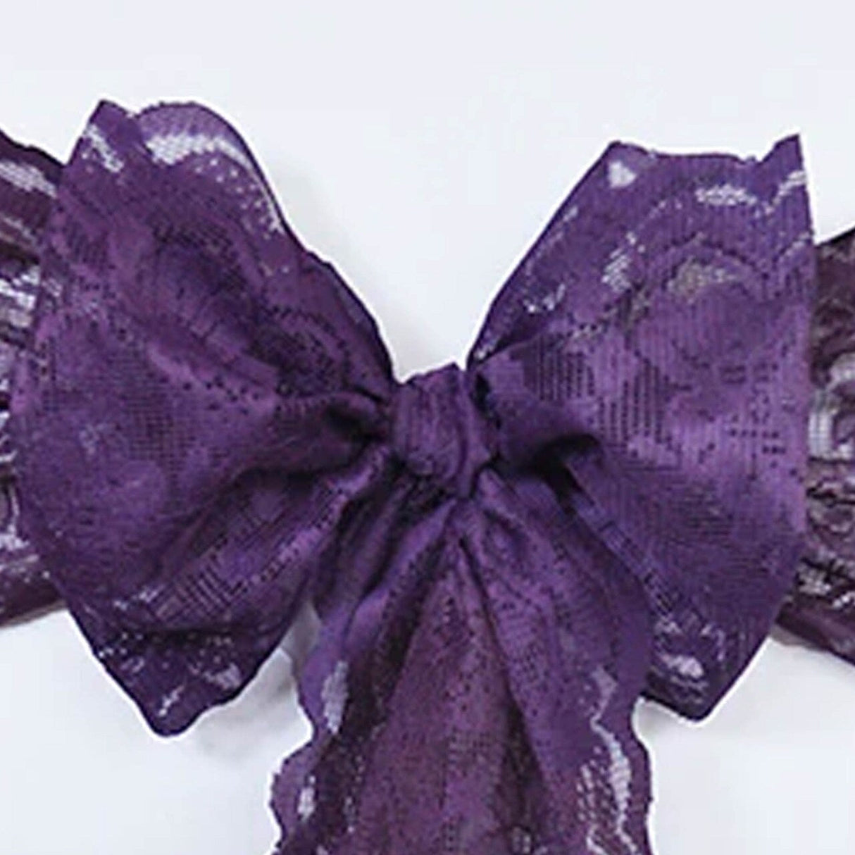 10 Pieces Elegant Eggplant Caspari Lace Chair Sashes for Weddings 9" x 108"