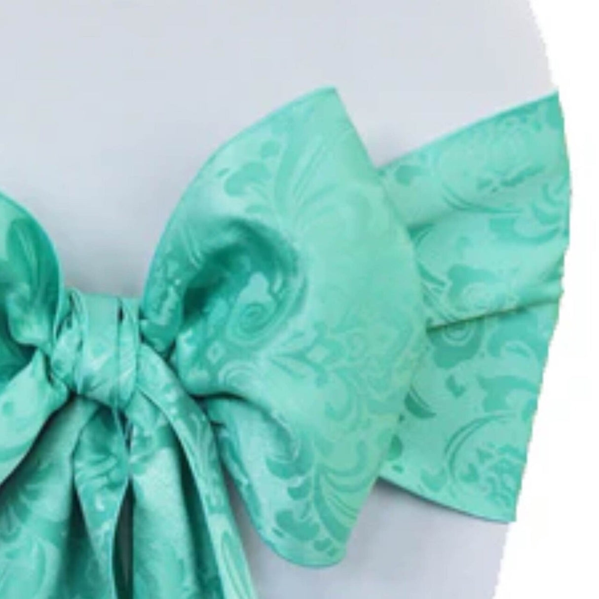 10 Pieces Tiff Blue Or AquaBlue Floral Damask Jacquard Chair Sashes 7.5 x 108 Inches