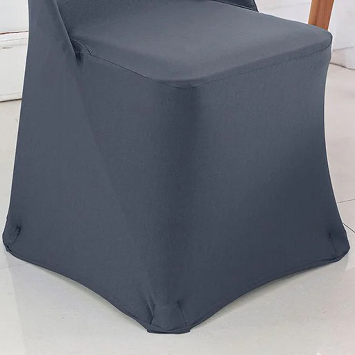 1 Piece Pewter Spandex Chair Cover for Sleek Folding Seating