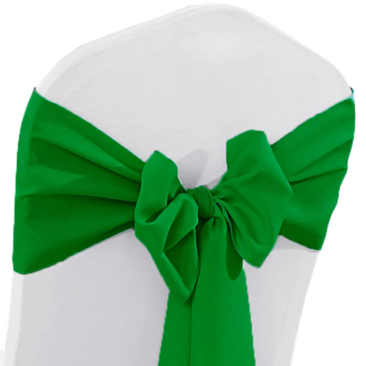 10 Pieces Emerald Green Polyester Chair Sashes 8"x108", Durable Wrinkle Resistant