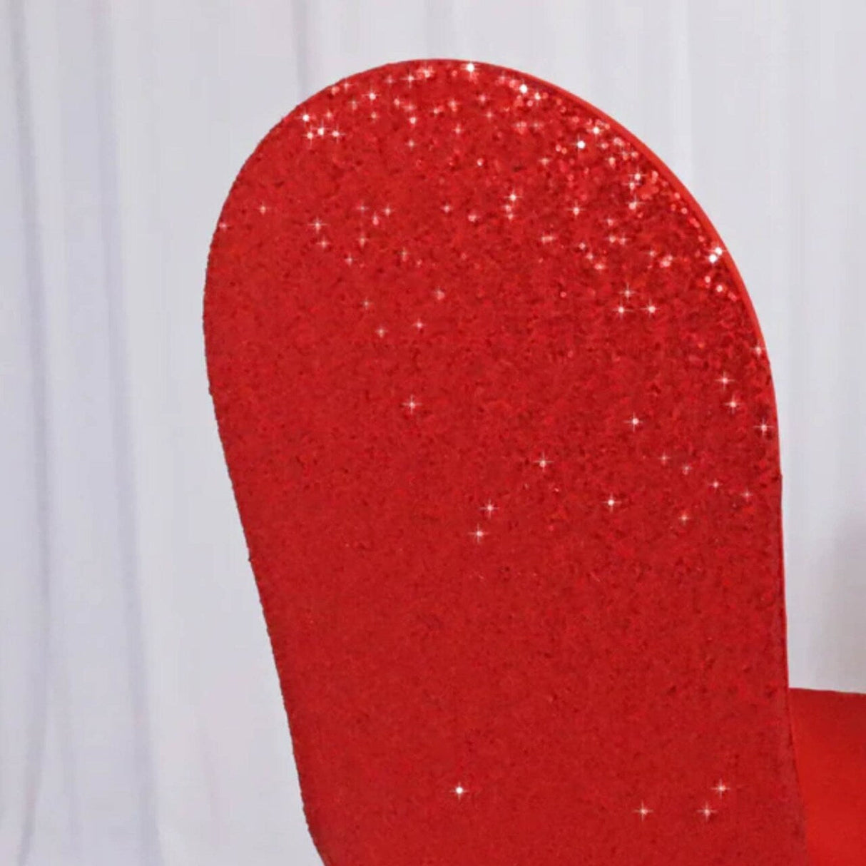 1 Piece Sequin Spandex Banquet Chair Cover Red Stretch Sparkle Elegant Event Decor