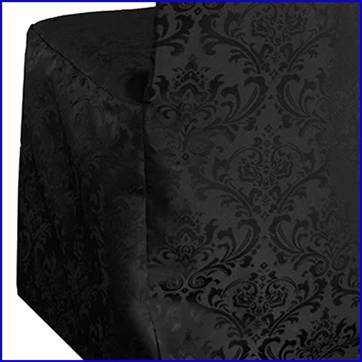 1 Piece Black Floral Damask Jacquard Chair Cover, Elegant Polyester Banquet Slipcover