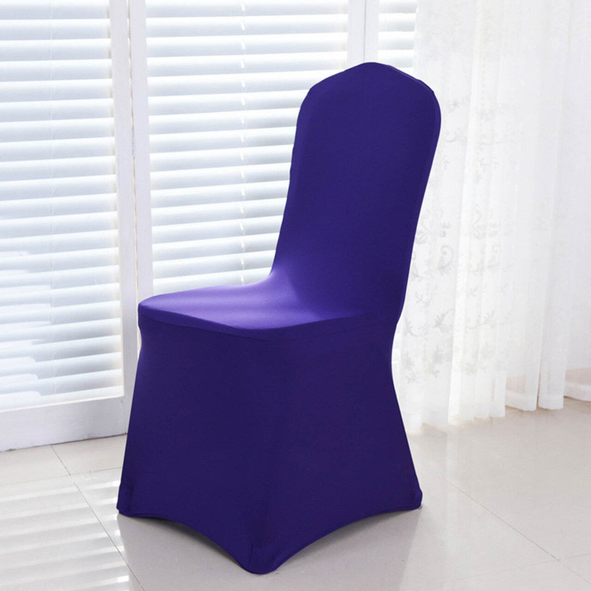 1 Piece Spandex Banquet Chair Cover Regency Purple Stretch Wrinkle Free Elegant Decor