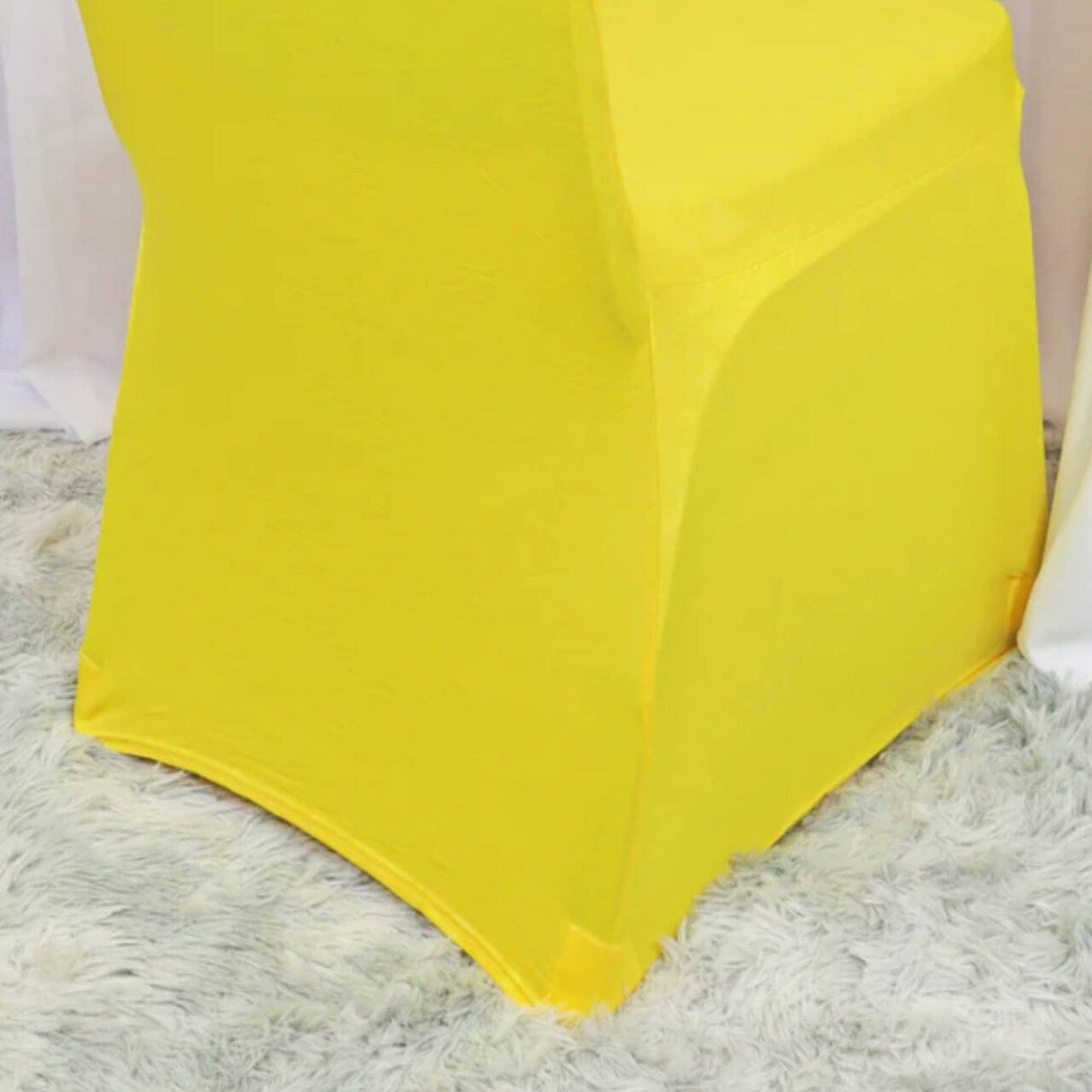 1 Piece Timeless Embossed Spandex Celebration Chair Cover Canary Yellow