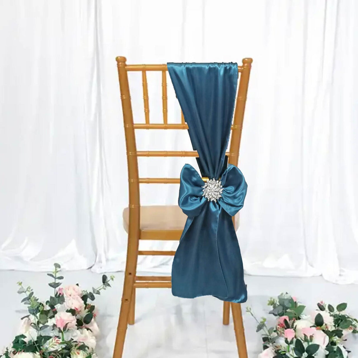 10 Pieces Serene Satin Chair Bands, 8"x108" Smooth Event Sashes