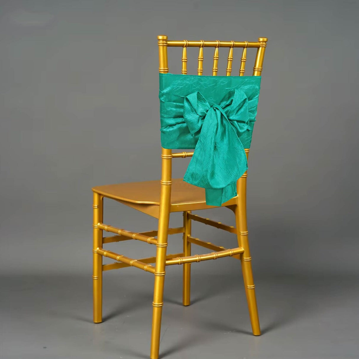 10 Pieces Crushed Taffeta Chair Sashes 9.5 x 108 inches Jade Luxe Radiance