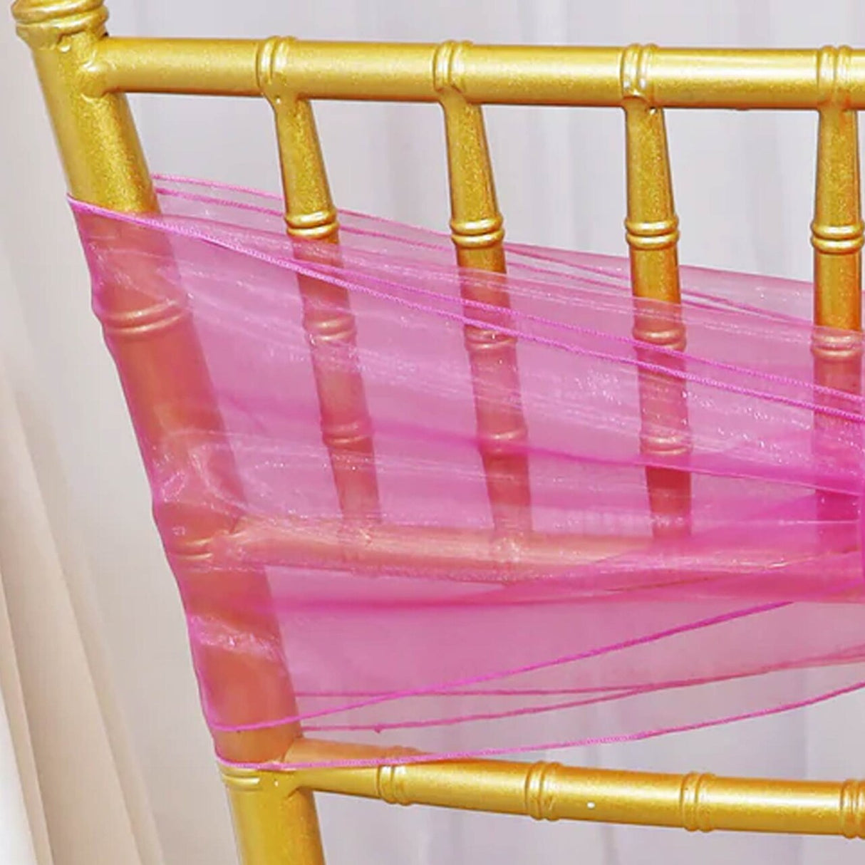 10 Pieces 8"x108" Organza Chair Sashes Magenta Or Azalea