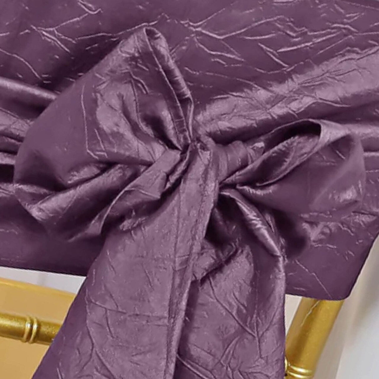 10 Pieces Wisteria Crushed Taffeta Chair Sashes for Elegant Event Seating 9.5x108 inches