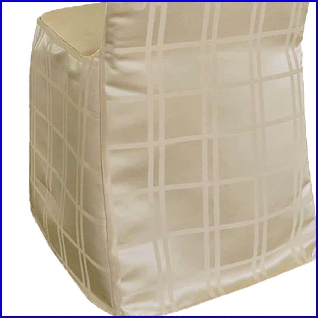 1 Piece Champagne Plaid Jacquard Polyester Banquet Chair Cover, Elegant Rustic Event Slipcover