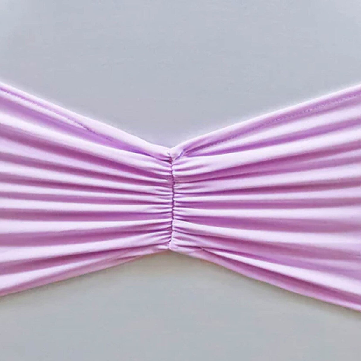 10 Pieces Lavender Ruffled Spandex Chair Bands for Soft Elegant Decor 8x13 inches