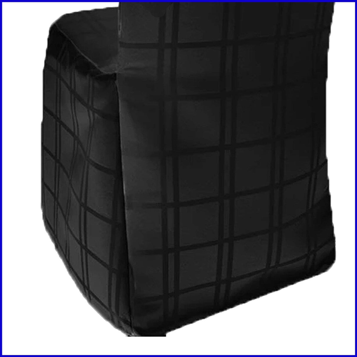1 Piece Black Plaid Jacquard Polyester Banquet Chair Cover, Elegant Rustic Event Slipcover