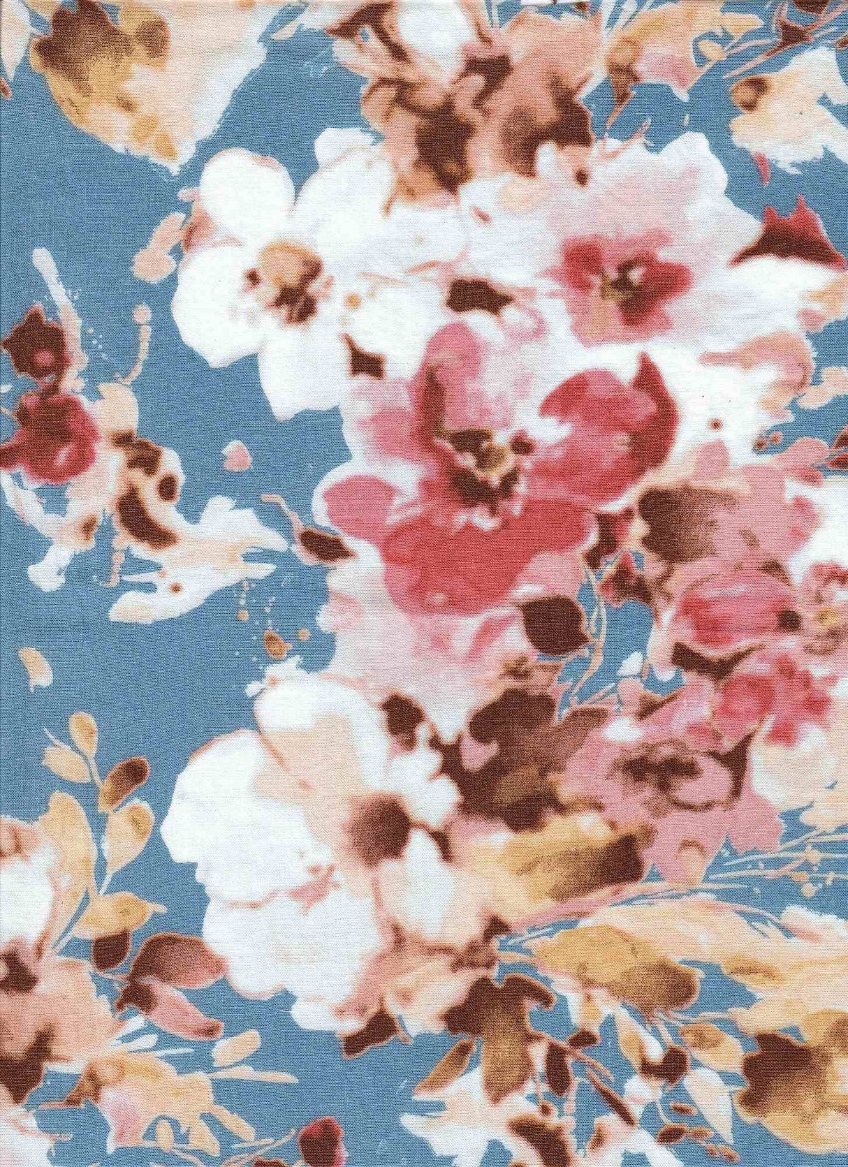 1 Yard Floral Rayon Challis Fabric Lightweight Soft 52/54 Inches Wide