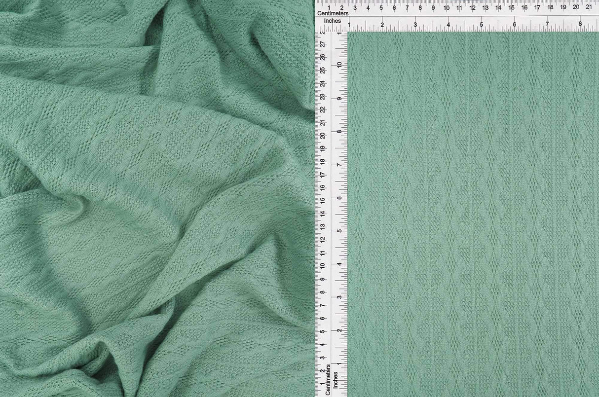 Cable Knit Jacquard Sweater Fabric, Heavyweight Stretch Knit 58/60" Wide