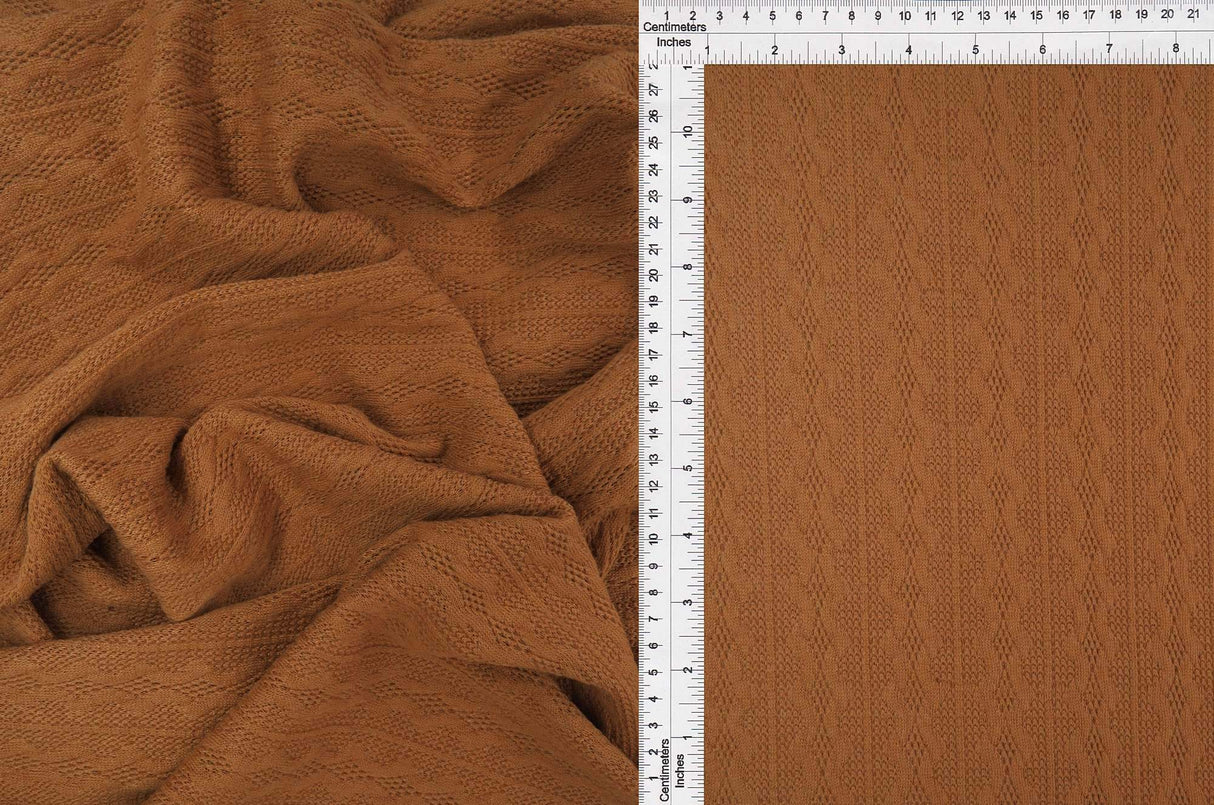 Knit Jacquard Cable Knit Sweater Fabric Stretch Polyester Spandex 58/60 Inches Wide