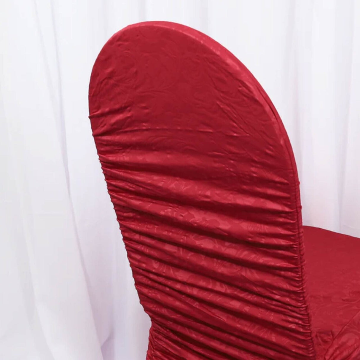 1 Piece Elegant Rouge Embossed Spandex Banquet Chair Cover Apple Red